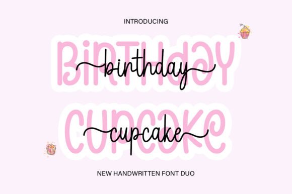 Birthday Cupcake Duo Font for Makers